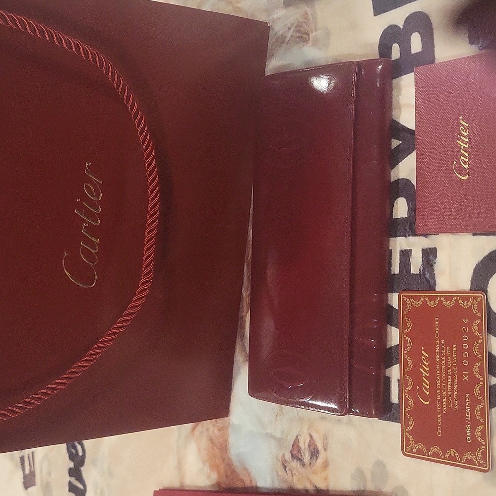 Cartier Wallet Red Leather Beautiful Wallet Many Compartments @ten Offer